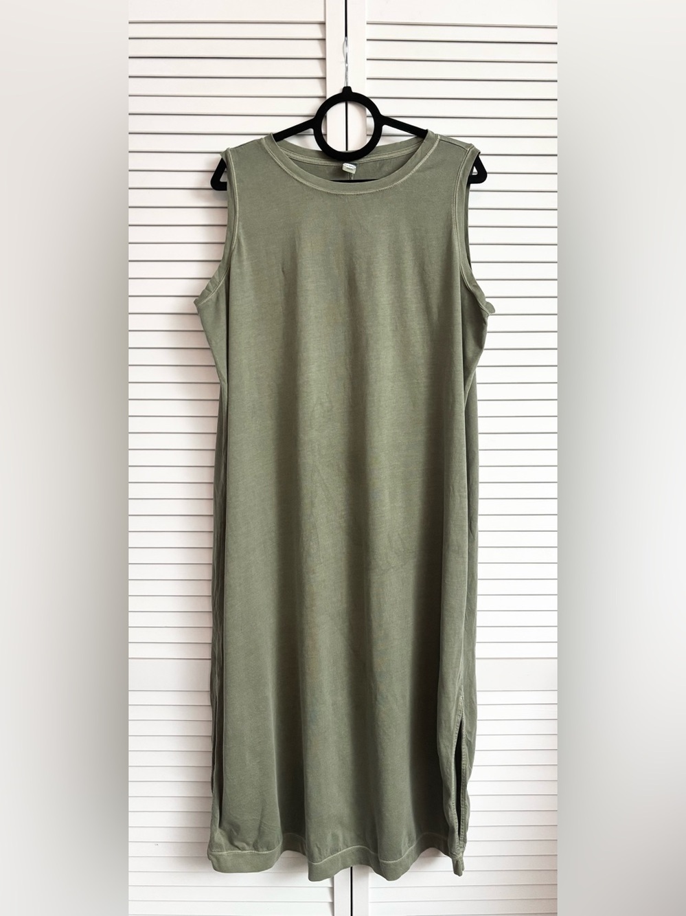 Old Navy Olive Sleeveless Midi Tank Dress